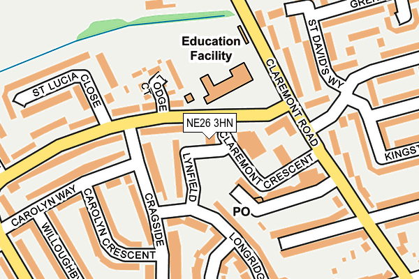 NE26 3HN map - OS OpenMap – Local (Ordnance Survey)