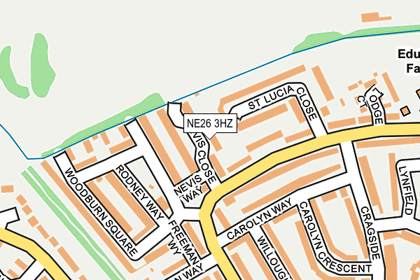 NE26 3HZ map - OS OpenMap – Local (Ordnance Survey)