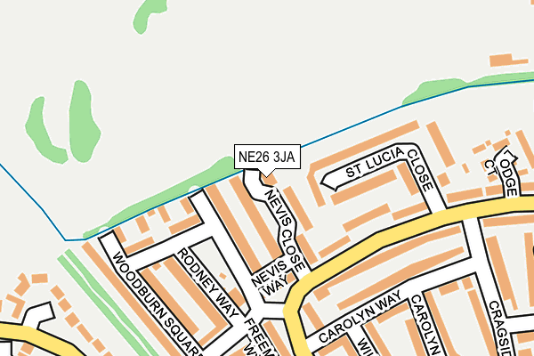 NE26 3JA map - OS OpenMap – Local (Ordnance Survey)