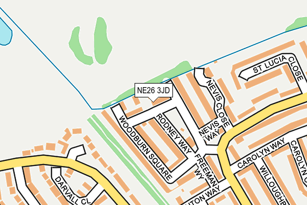 NE26 3JD map - OS OpenMap – Local (Ordnance Survey)