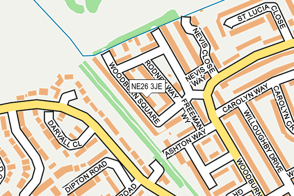 NE26 3JE map - OS OpenMap – Local (Ordnance Survey)