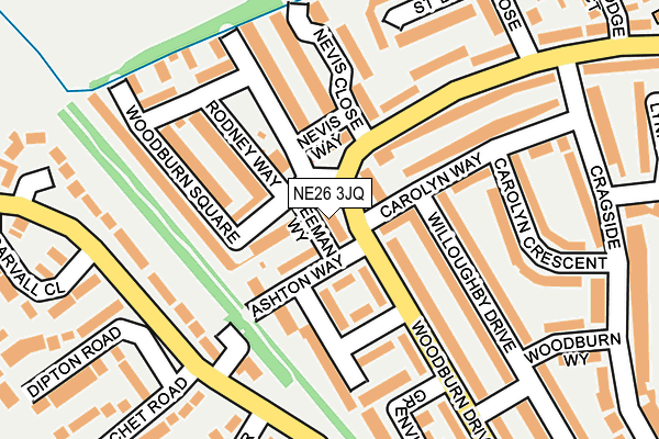 NE26 3JQ map - OS OpenMap – Local (Ordnance Survey)