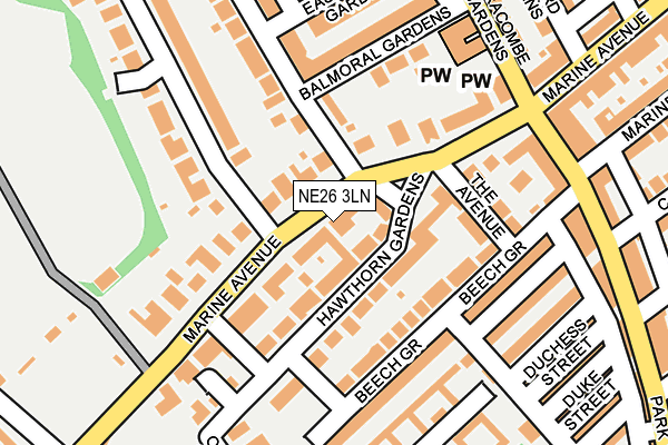NE26 3LN map - OS OpenMap – Local (Ordnance Survey)
