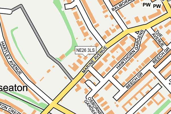 NE26 3LS map - OS OpenMap – Local (Ordnance Survey)