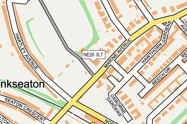 NE26 3LT map - OS OpenMap – Local (Ordnance Survey)