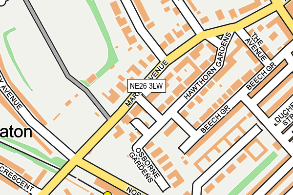 NE26 3LW map - OS OpenMap – Local (Ordnance Survey)