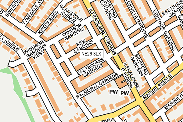 NE26 3LX map - OS OpenMap – Local (Ordnance Survey)