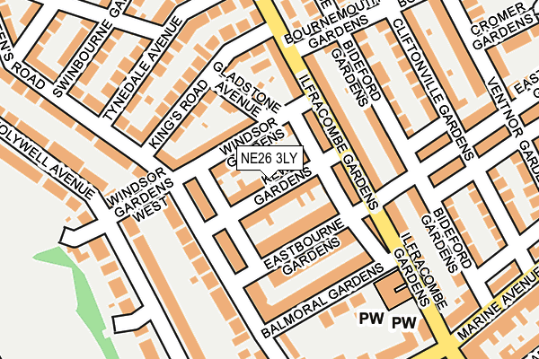NE26 3LY map - OS OpenMap – Local (Ordnance Survey)