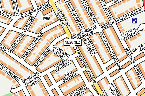 NE26 3LZ map - OS OpenMap – Local (Ordnance Survey)