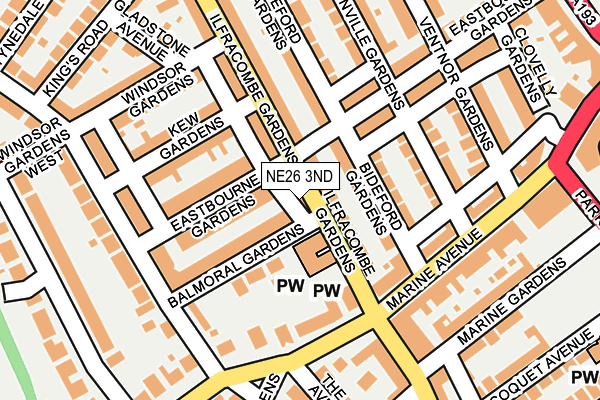 NE26 3ND map - OS OpenMap – Local (Ordnance Survey)