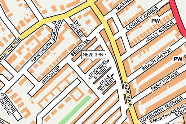 NE26 3PN map - OS OpenMap – Local (Ordnance Survey)