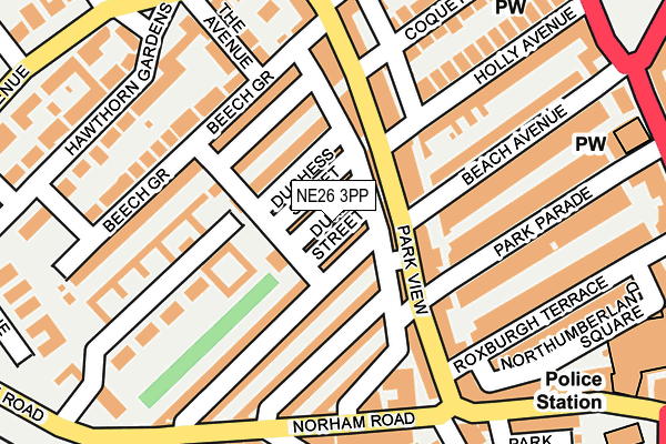 NE26 3PP map - OS OpenMap – Local (Ordnance Survey)
