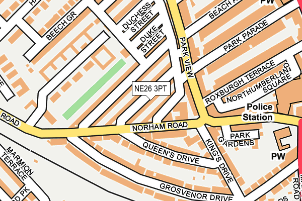NE26 3PT map - OS OpenMap – Local (Ordnance Survey)