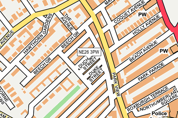 NE26 3PW map - OS OpenMap – Local (Ordnance Survey)