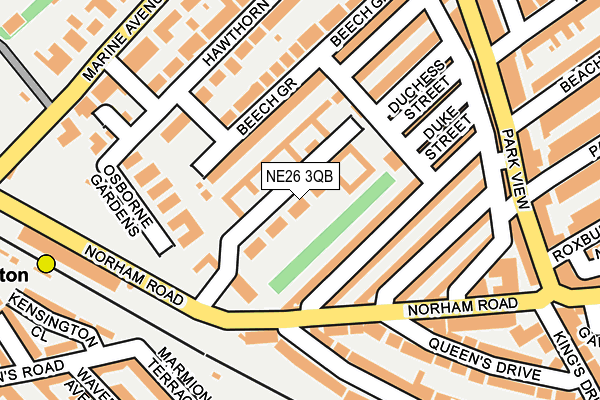 NE26 3QB map - OS OpenMap – Local (Ordnance Survey)