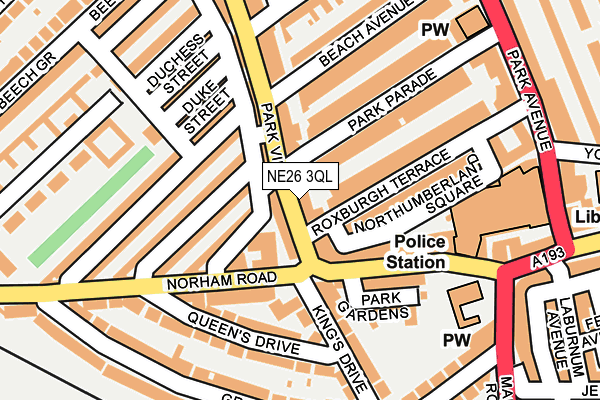 NE26 3QL map - OS OpenMap – Local (Ordnance Survey)