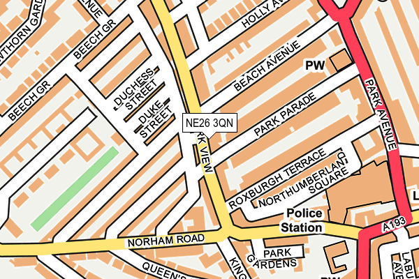 NE26 3QN map - OS OpenMap – Local (Ordnance Survey)