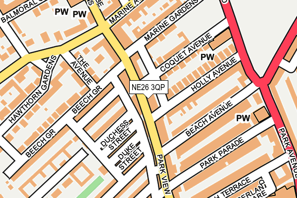 NE26 3QP map - OS OpenMap – Local (Ordnance Survey)
