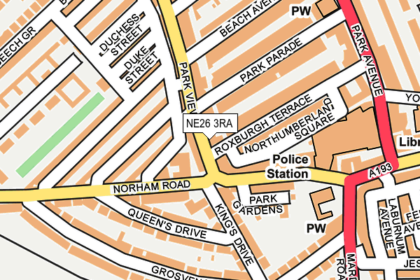 NE26 3RA map - OS OpenMap – Local (Ordnance Survey)