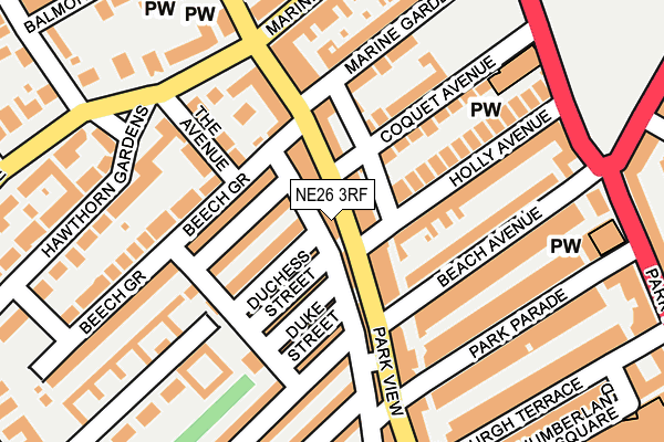 NE26 3RF map - OS OpenMap – Local (Ordnance Survey)