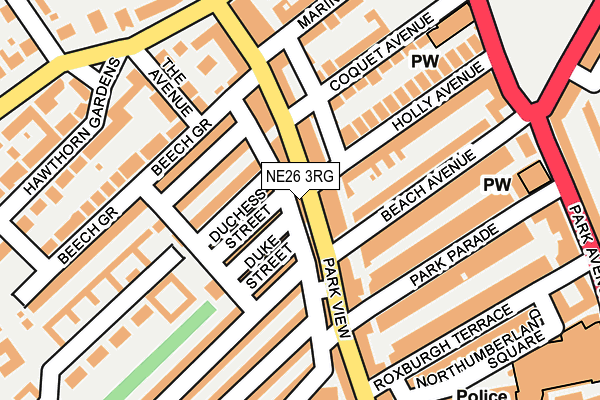 NE26 3RG map - OS OpenMap – Local (Ordnance Survey)