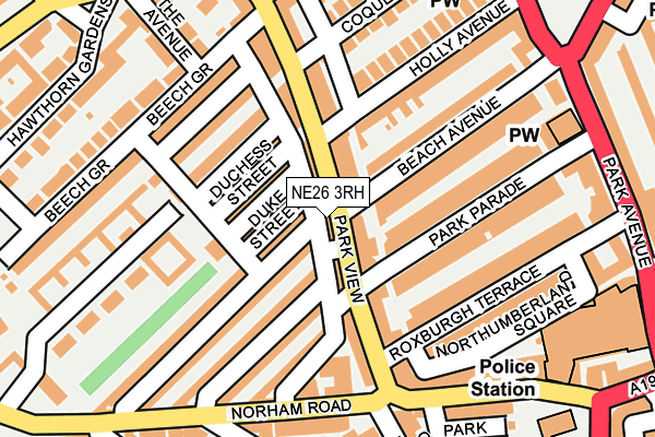 NE26 3RH map - OS OpenMap – Local (Ordnance Survey)