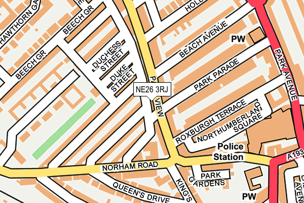NE26 3RJ map - OS OpenMap – Local (Ordnance Survey)