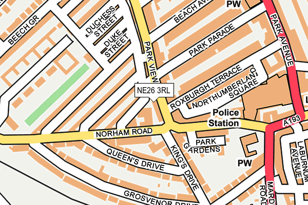 NE26 3RL map - OS OpenMap – Local (Ordnance Survey)