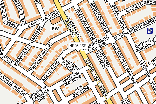 NE26 3SE map - OS OpenMap – Local (Ordnance Survey)