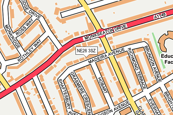 NE26 3SZ map - OS OpenMap – Local (Ordnance Survey)