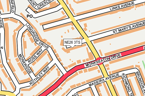 NE26 3TS map - OS OpenMap – Local (Ordnance Survey)