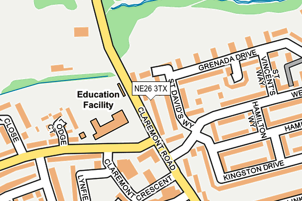 NE26 3TX map - OS OpenMap – Local (Ordnance Survey)