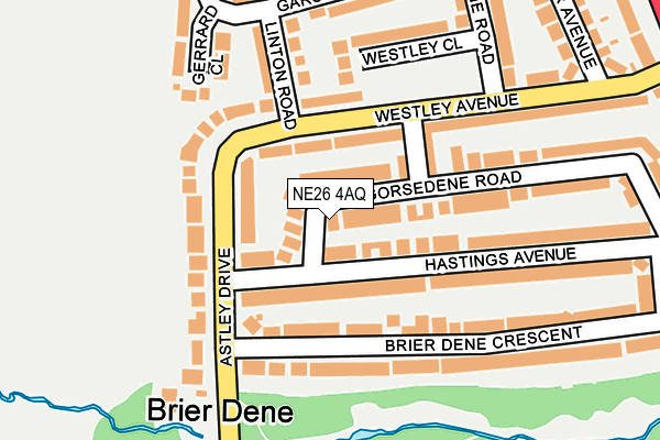 NE26 4AQ map - OS OpenMap – Local (Ordnance Survey)