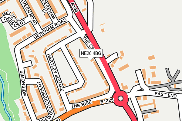 NE26 4BG map - OS OpenMap – Local (Ordnance Survey)