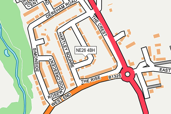 NE26 4BH map - OS OpenMap – Local (Ordnance Survey)