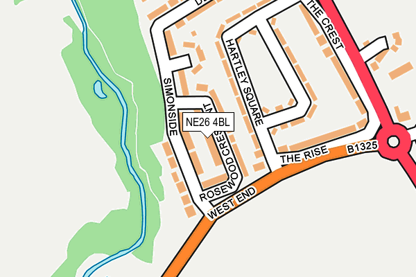 NE26 4BL map - OS OpenMap – Local (Ordnance Survey)
