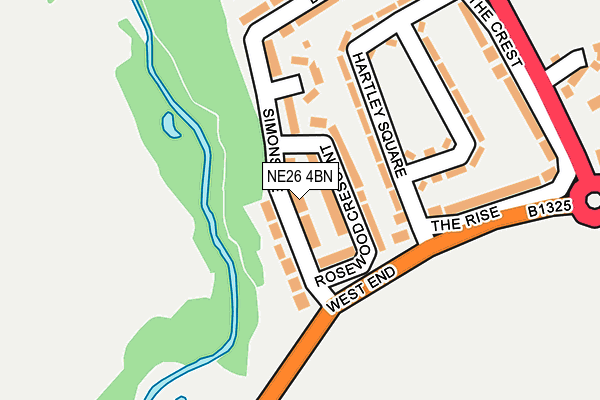 NE26 4BN map - OS OpenMap – Local (Ordnance Survey)