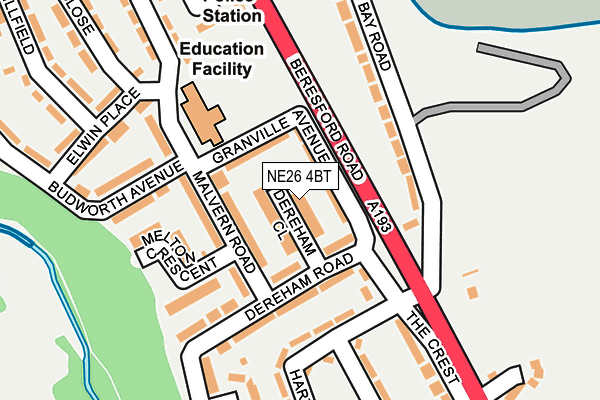 NE26 4BT map - OS OpenMap – Local (Ordnance Survey)