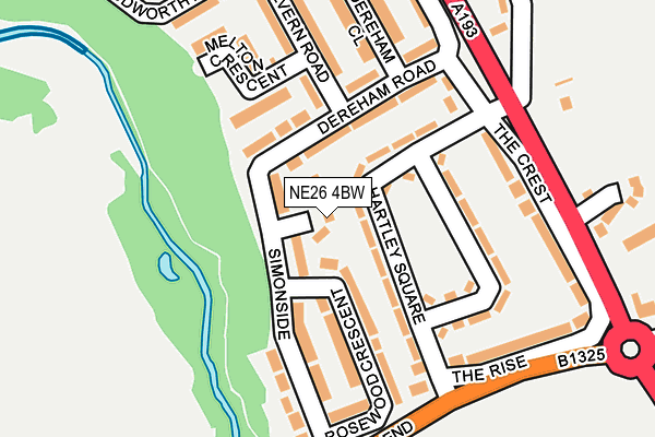 NE26 4BW map - OS OpenMap – Local (Ordnance Survey)