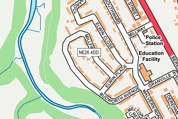 NE26 4DD map - OS OpenMap – Local (Ordnance Survey)