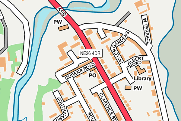 NE26 4DR map - OS OpenMap – Local (Ordnance Survey)