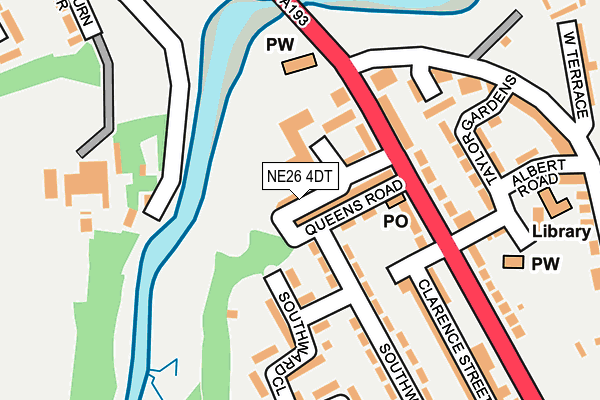 NE26 4DT map - OS OpenMap – Local (Ordnance Survey)