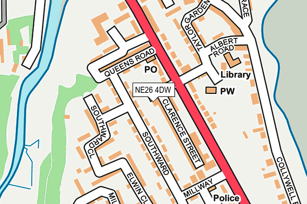 NE26 4DW map - OS OpenMap – Local (Ordnance Survey)