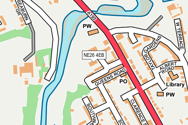 NE26 4EB map - OS OpenMap – Local (Ordnance Survey)