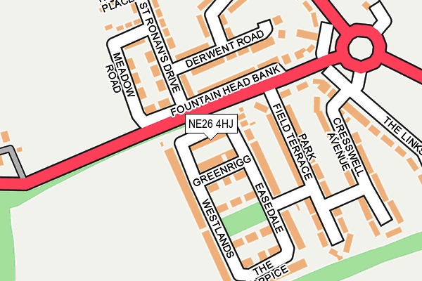 NE26 4HJ map - OS OpenMap – Local (Ordnance Survey)