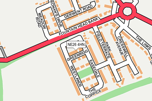NE26 4HN map - OS OpenMap – Local (Ordnance Survey)