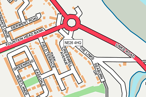NE26 4HQ map - OS OpenMap – Local (Ordnance Survey)