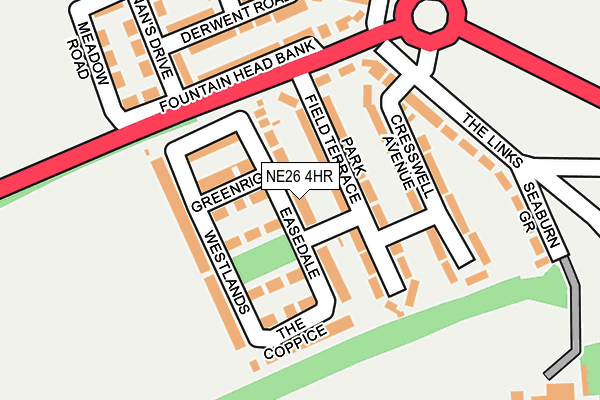 NE26 4HR map - OS OpenMap – Local (Ordnance Survey)