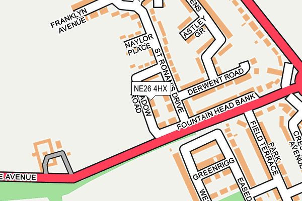 NE26 4HX map - OS OpenMap – Local (Ordnance Survey)