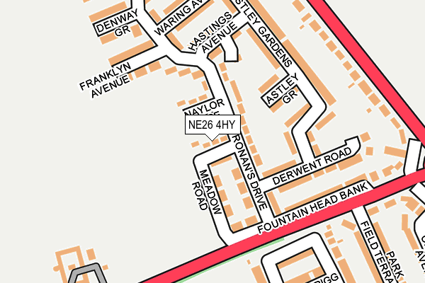 NE26 4HY map - OS OpenMap – Local (Ordnance Survey)
